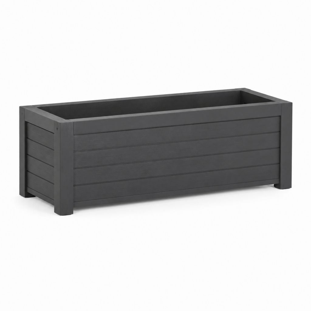Jardinière rectangulaire en polypropylène anthracite 100 x 40 x 40 cm