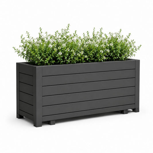 Jardinière rectangulaire noire en polypropylène 100 x 40 x 50 cm