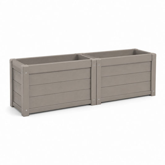 Lot de 2 jardinières surélevées en WPC gris taupe rectangulaires 100 x 50 x 54 cm